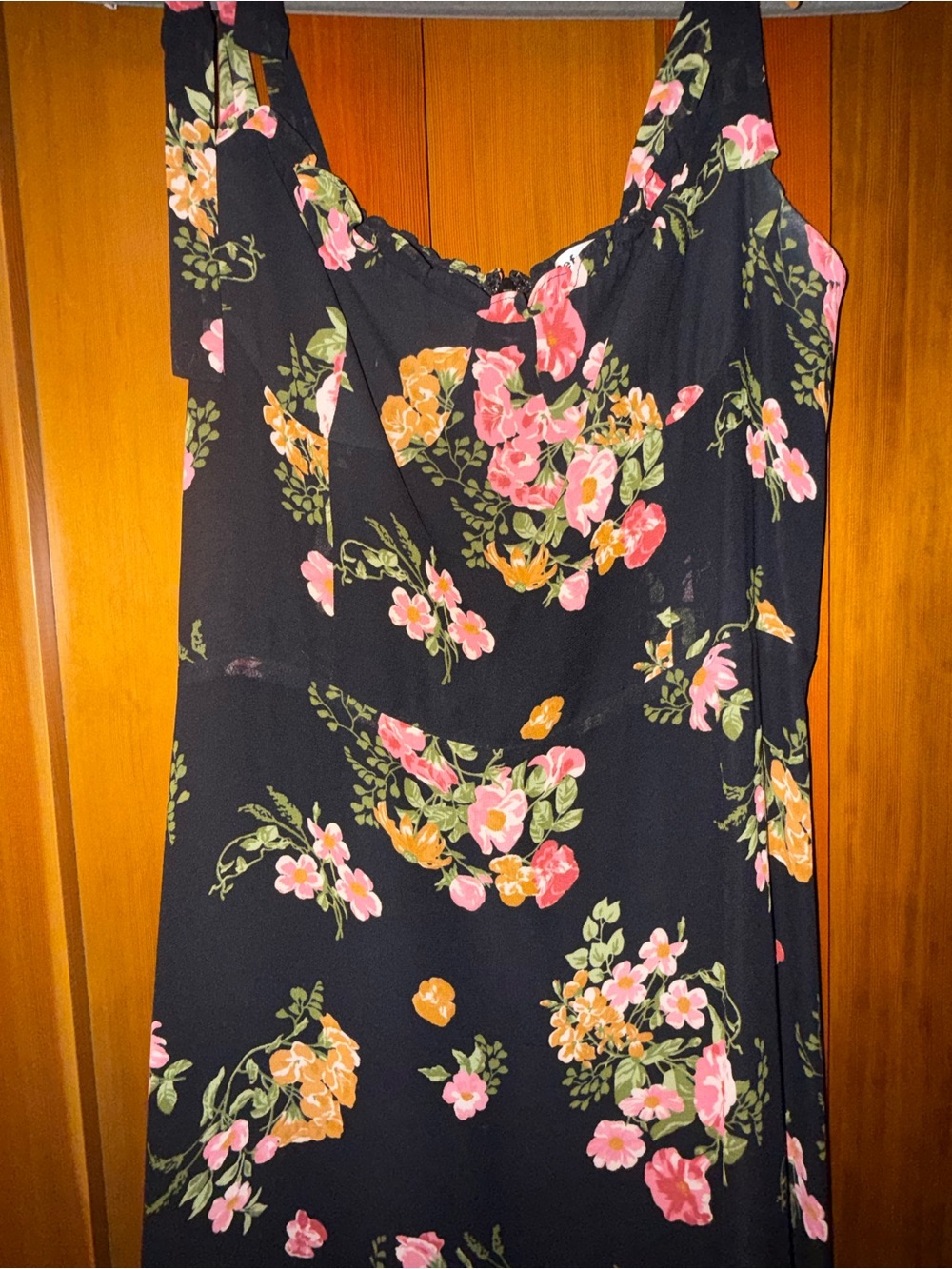 Reformation Nikita 12 Black Floral Tie-Strap Midi Dress - Picture 8 of 9